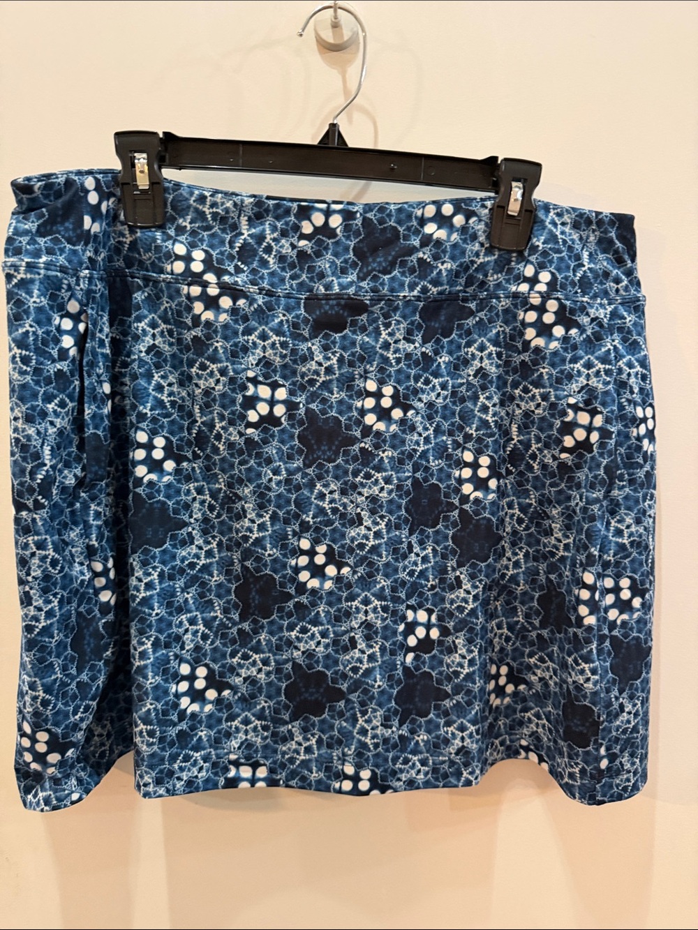Title Nine XL Women's Blue Patterned A-Line Skirt